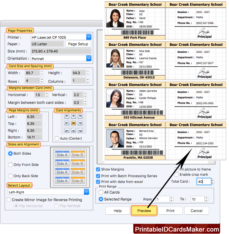 students id cards maker for mac design multiple student id cards on mac