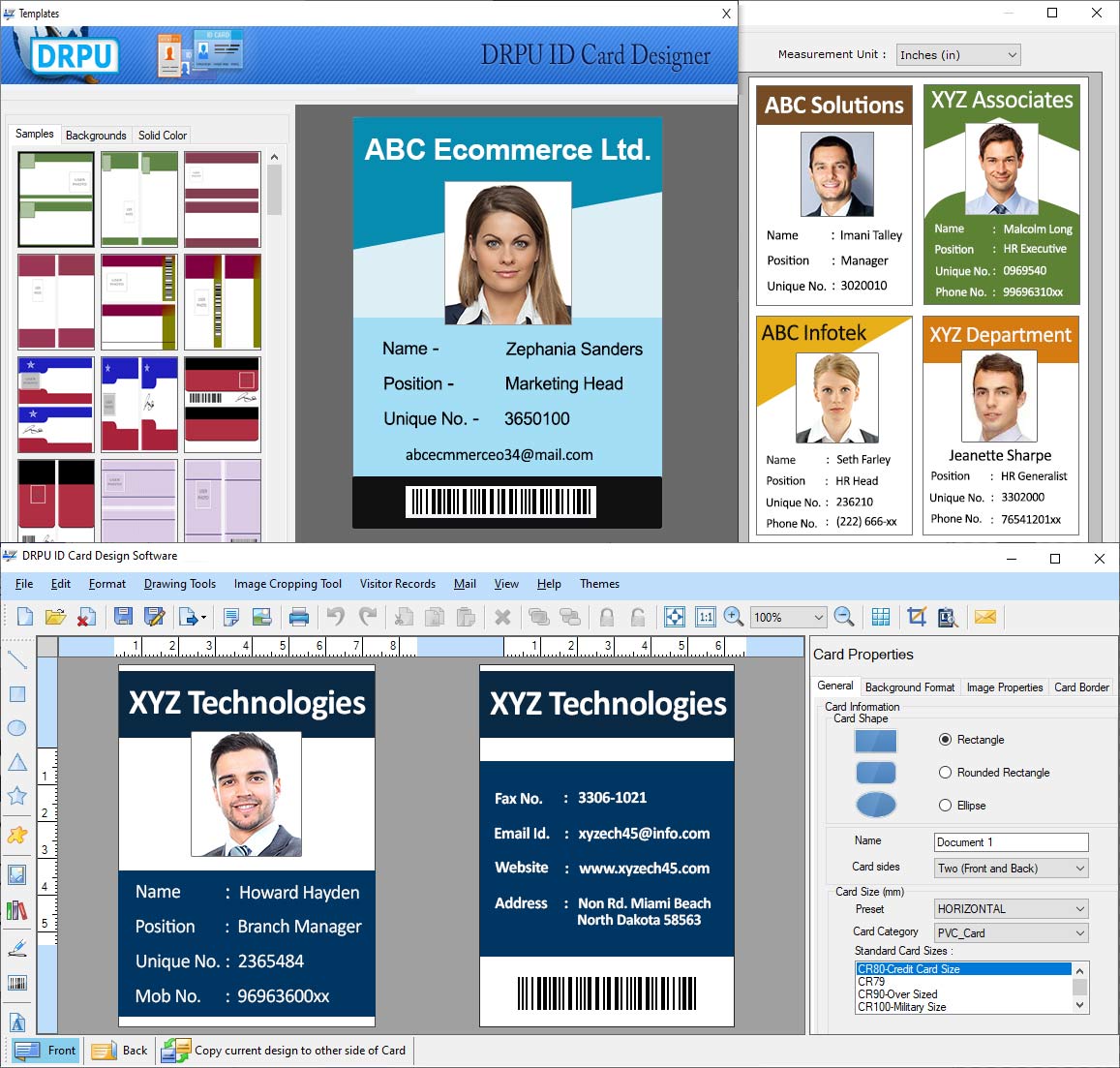 Screenshot of Printable ID Cards Maker 7.3.0.1