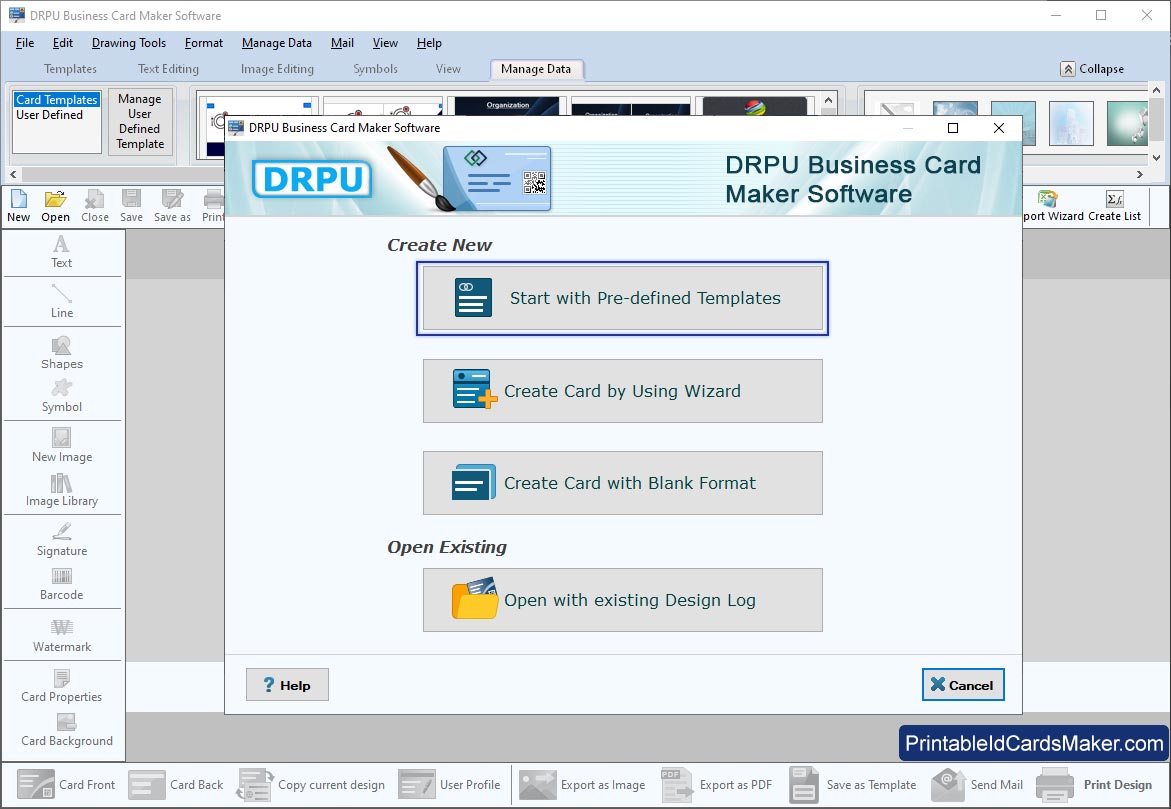 Business Cards Start width Templates