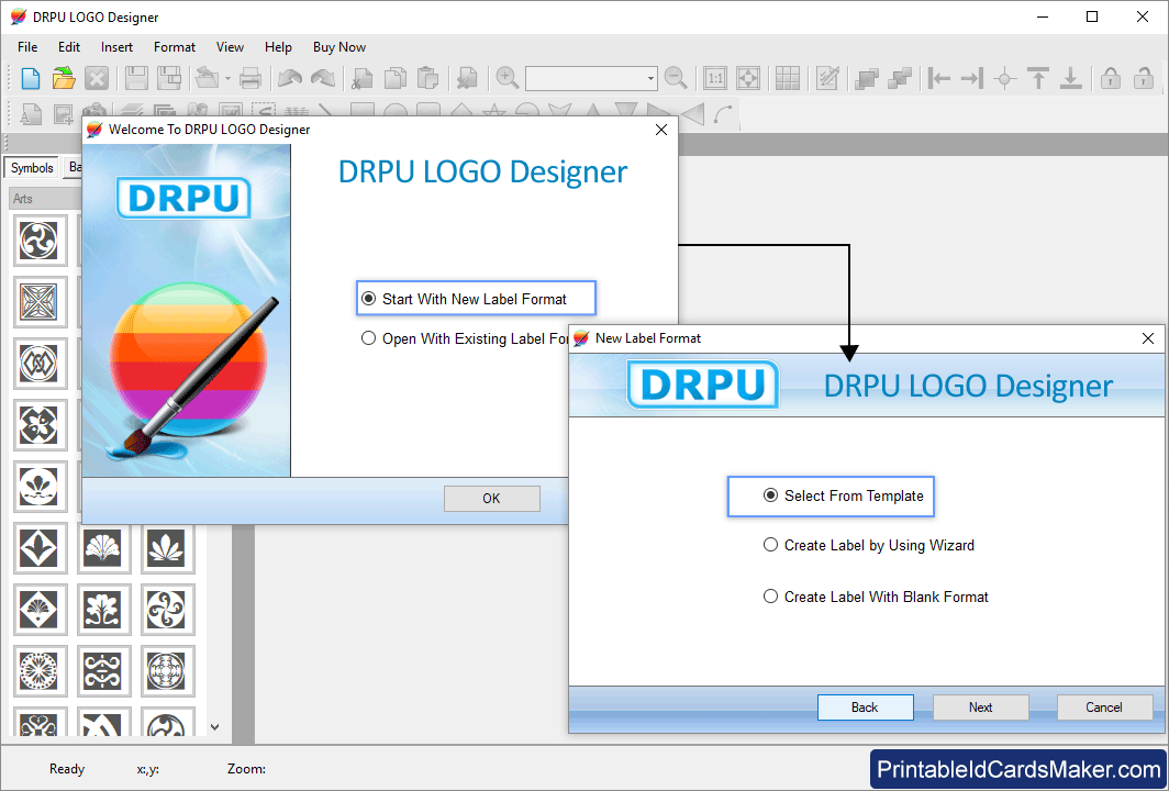 Logo Maker Start With New Label Format