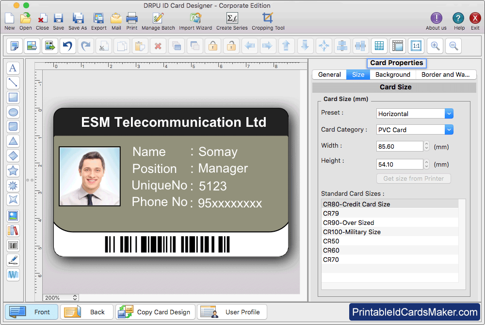 ID Card Set Properties