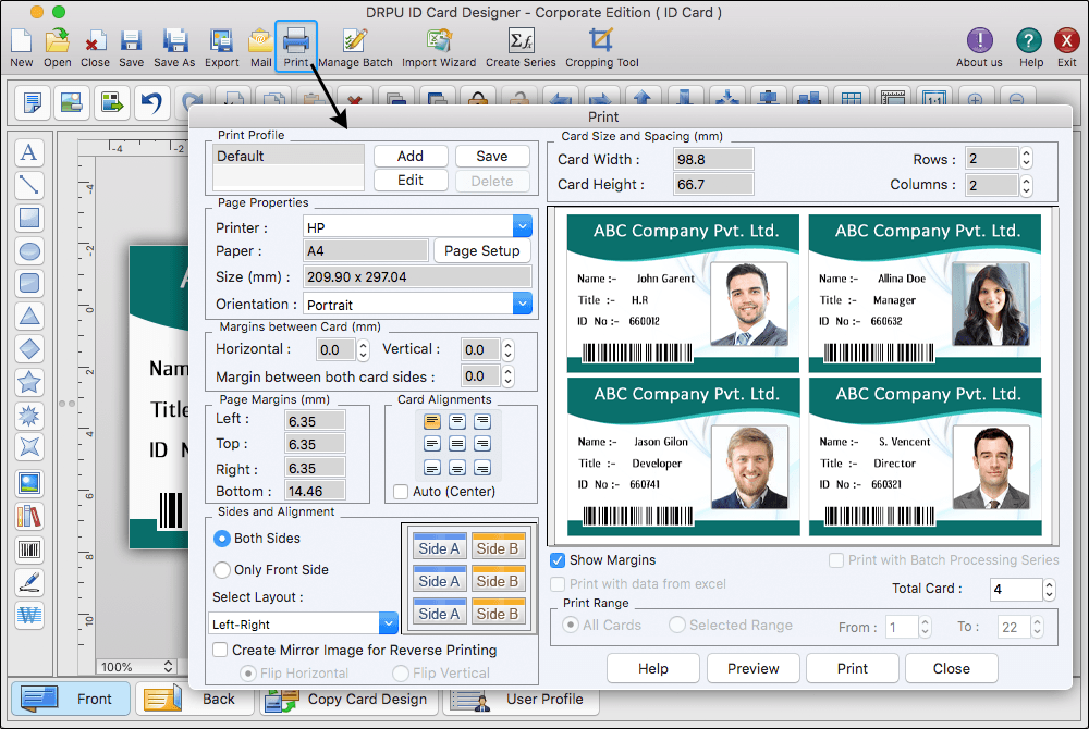 Print Settings Format