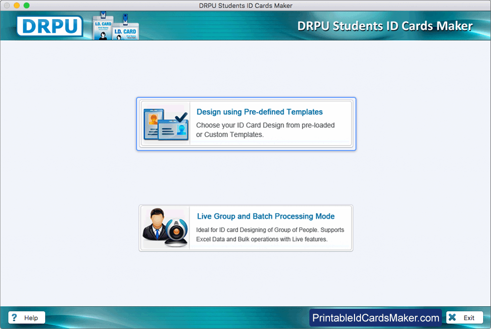 Select any one mode Select Design using Pre-defined template