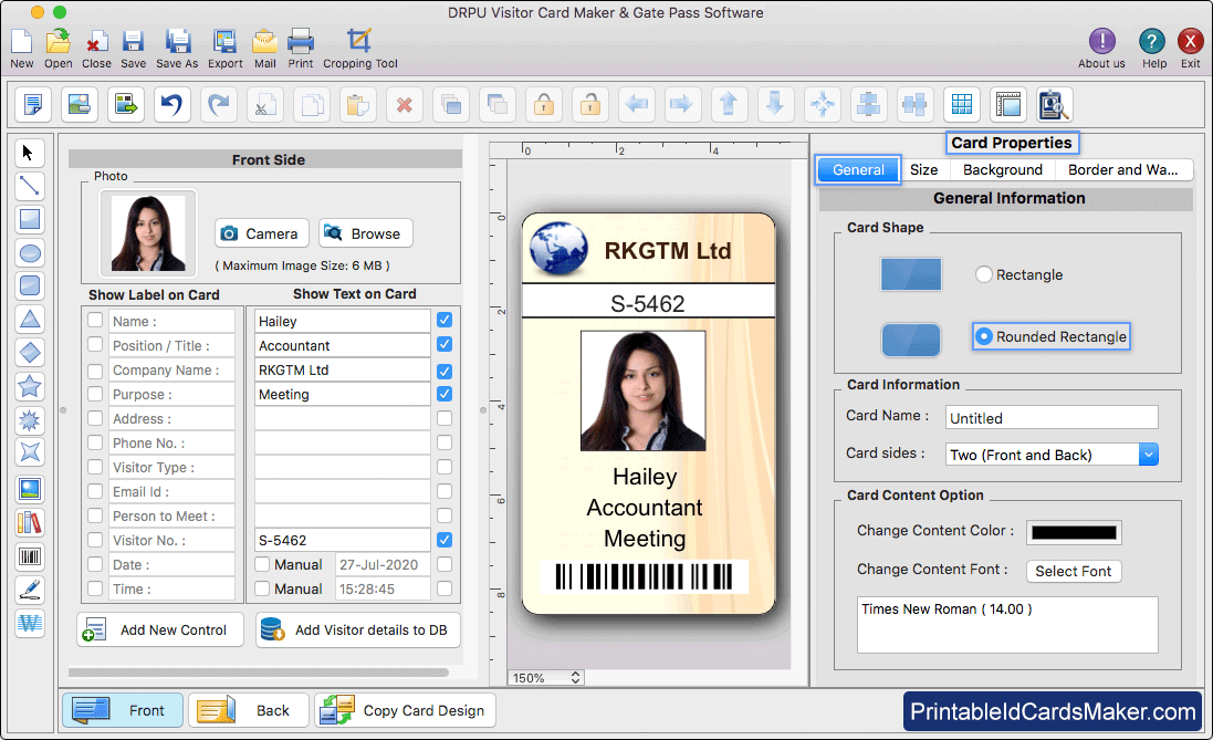 Visitors ID Cards Maker for Mac