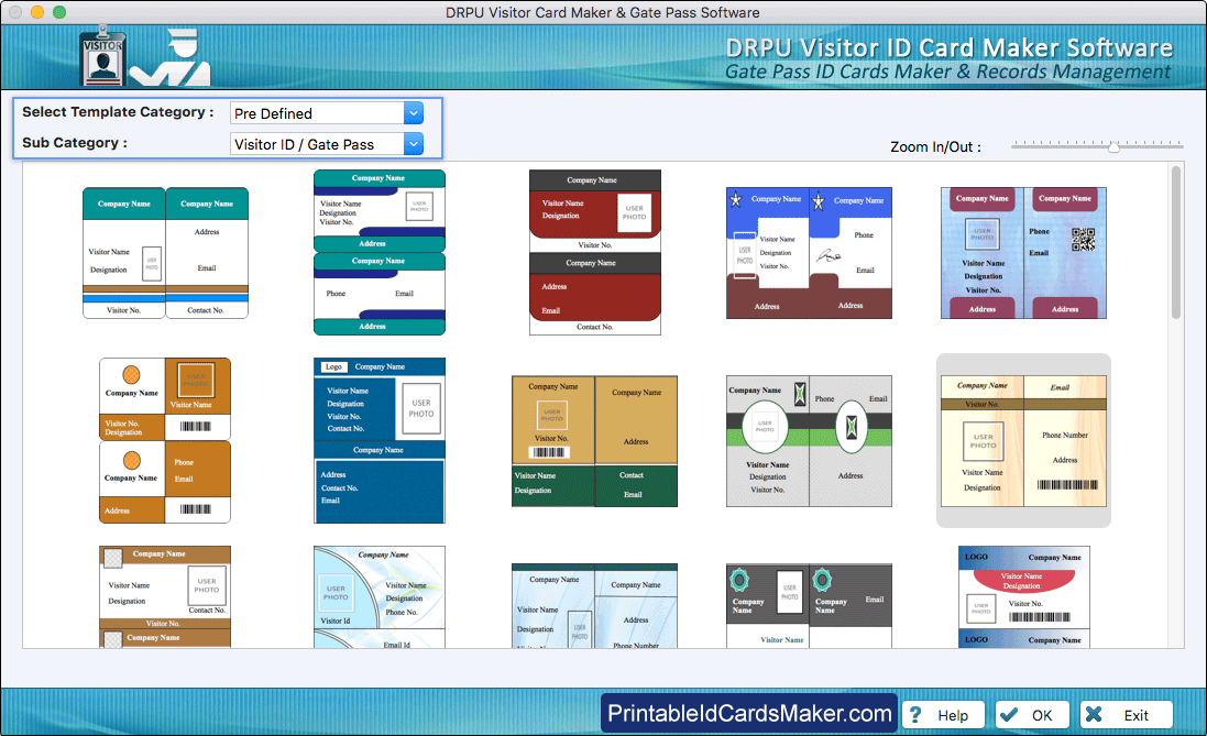 Visitors ID Cards Select Template