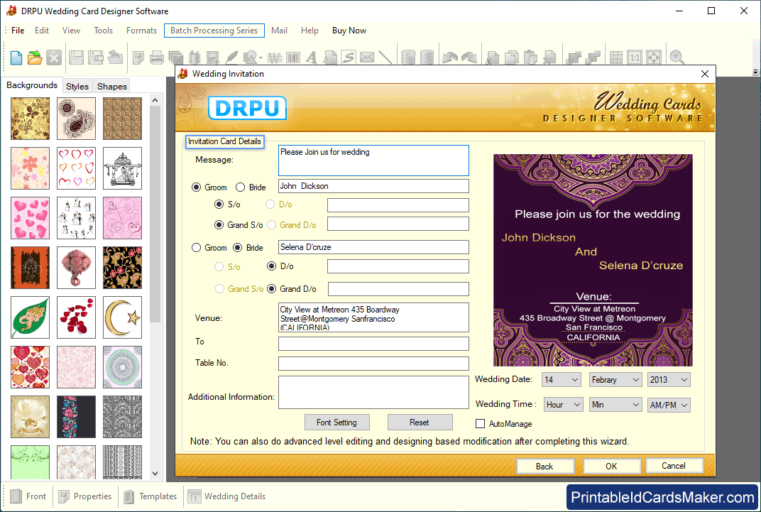 Invitation Card Details Wedding Invitation Details